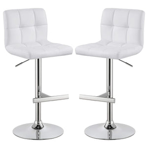 Taburete de bar ajustable tapizado Lenny blanco (juego de 2)