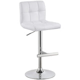 Taburete de bar ajustable tapizado Lenny blanco (juego de 2)