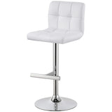 Taburete de bar ajustable tapizado Lenny blanco (juego de 2)
