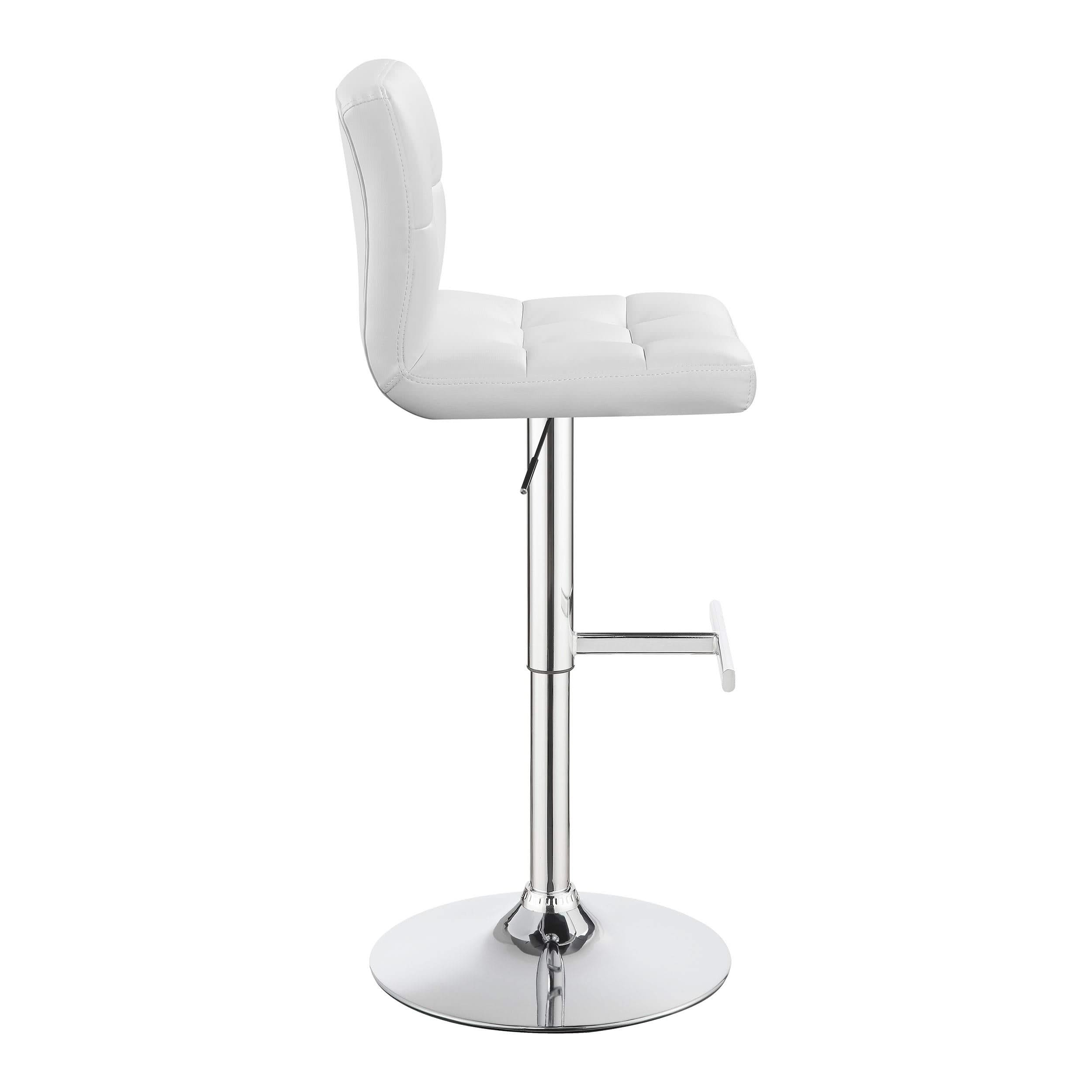 Taburete de bar ajustable tapizado Lenny blanco (juego de 2)