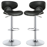 Taburete de bar ajustable tapizado Edenton negro (juego de 2)