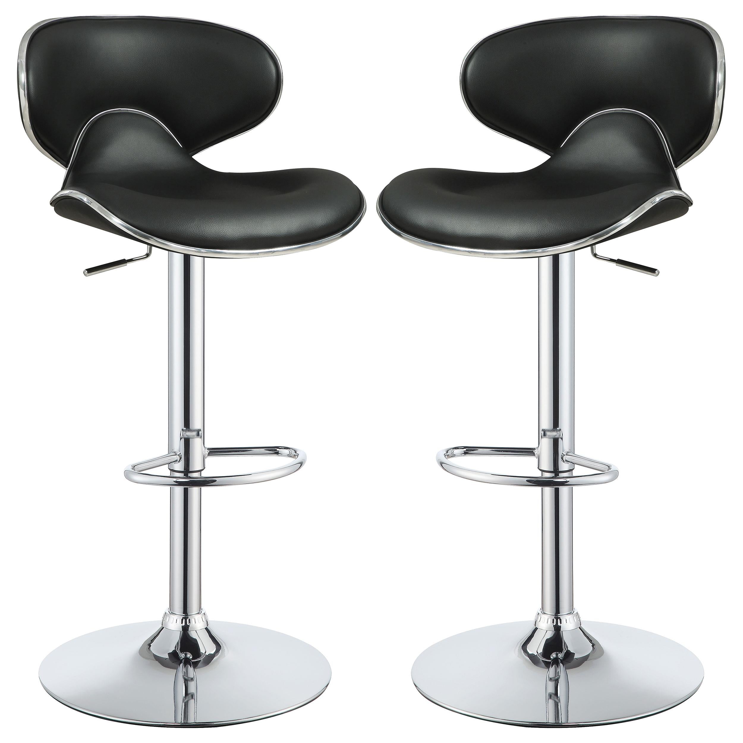 Edenton Upholstered Adjustable Bar Stool Black (Set of 2)