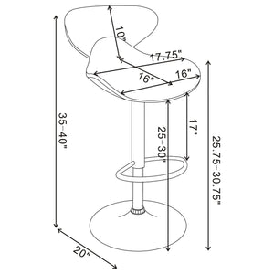 Taburete de bar ajustable tapizado Edenton negro (juego de 2)
