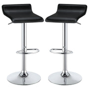 Bidwell Upholstered Adjustable Bar Stool Black (Set of 2)