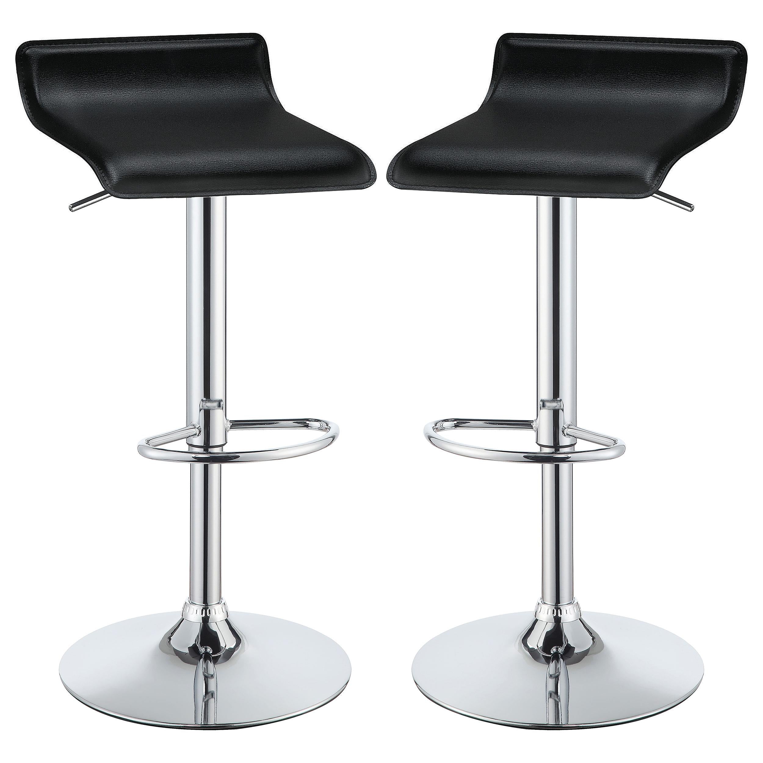 Bidwell Upholstered Adjustable Bar Stool Black (Set of 2)