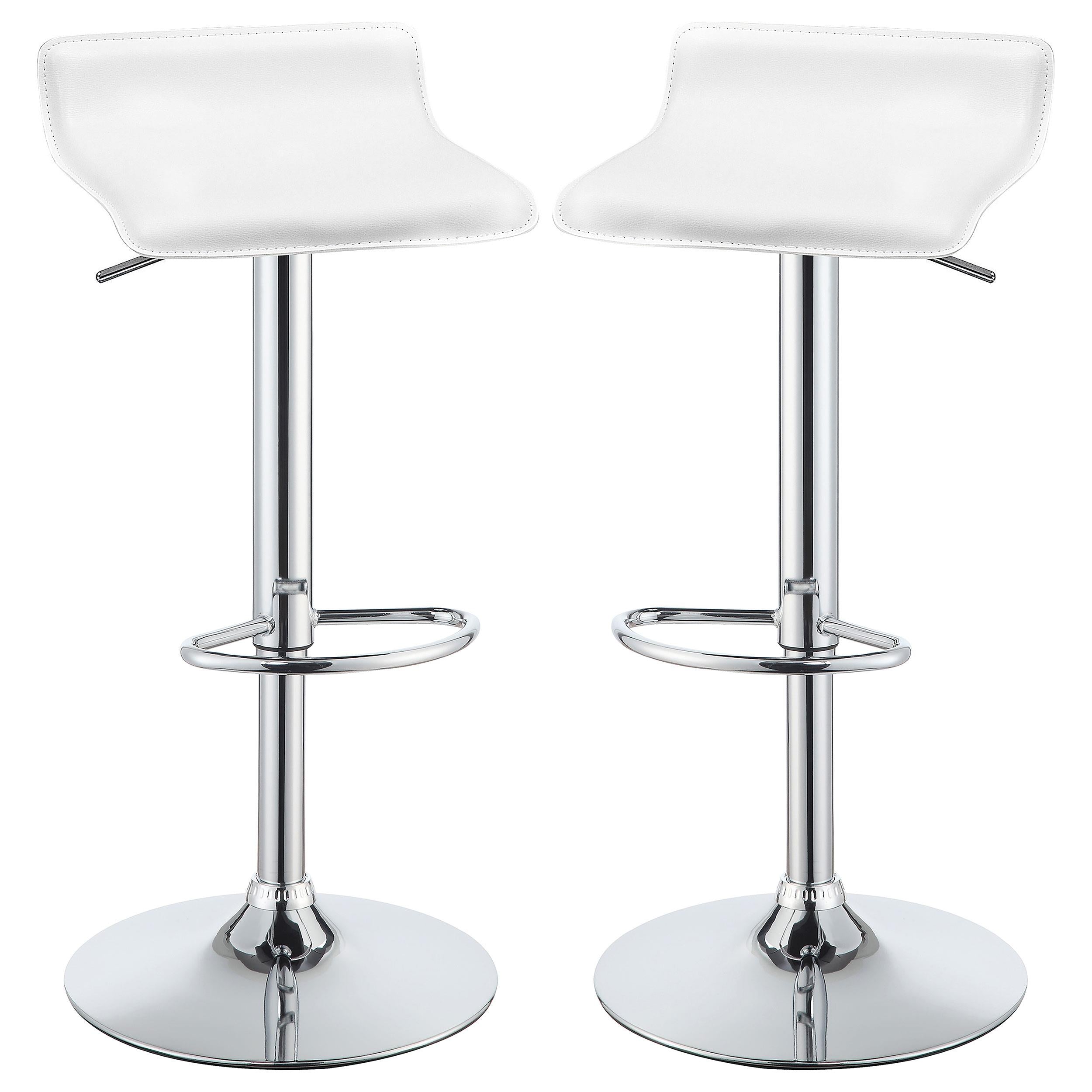 Bidwell Upholstered Adjustable Bar Stool White (Set of 2)