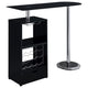 Mesa de bar Koufax de 48 pulgadas con altura de pub, color negro brillante