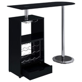 Mesa de bar Koufax de 48 pulgadas con altura de pub, color negro brillante