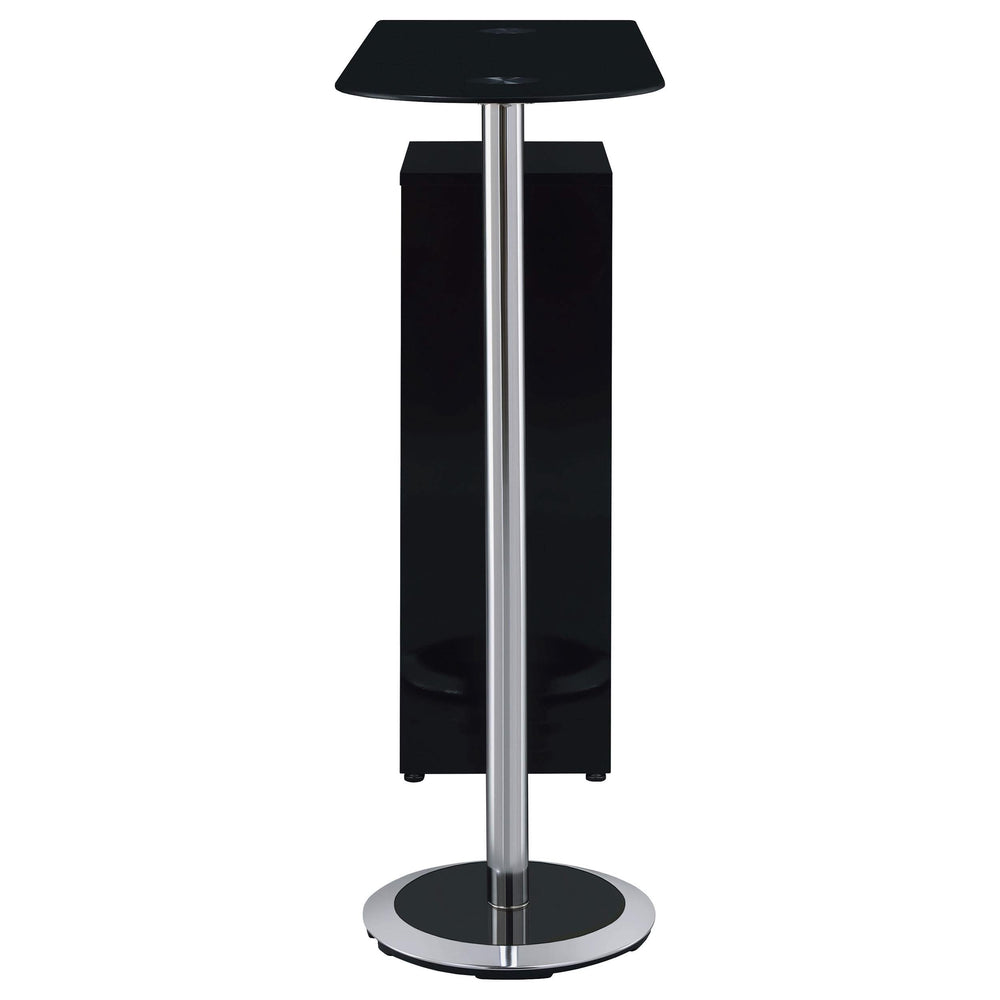 Mesa de bar Koufax de 48 pulgadas con altura de pub, color negro brillante