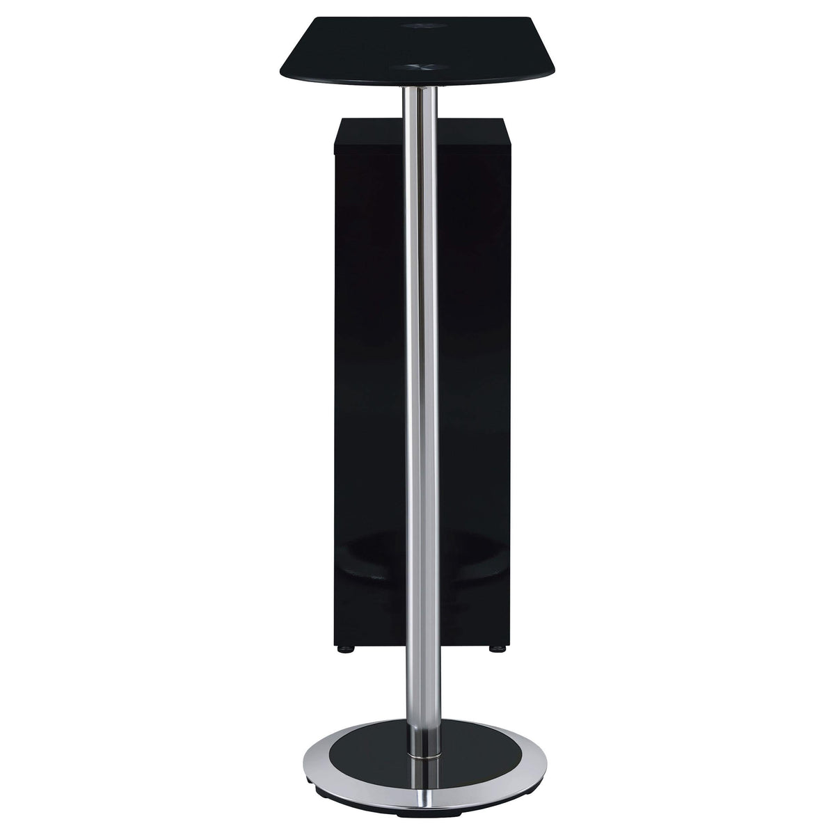Mesa de bar Koufax de 48 pulgadas con altura de pub, color negro brillante