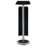 Mesa de bar Koufax de 48 pulgadas con altura de pub, color negro brillante