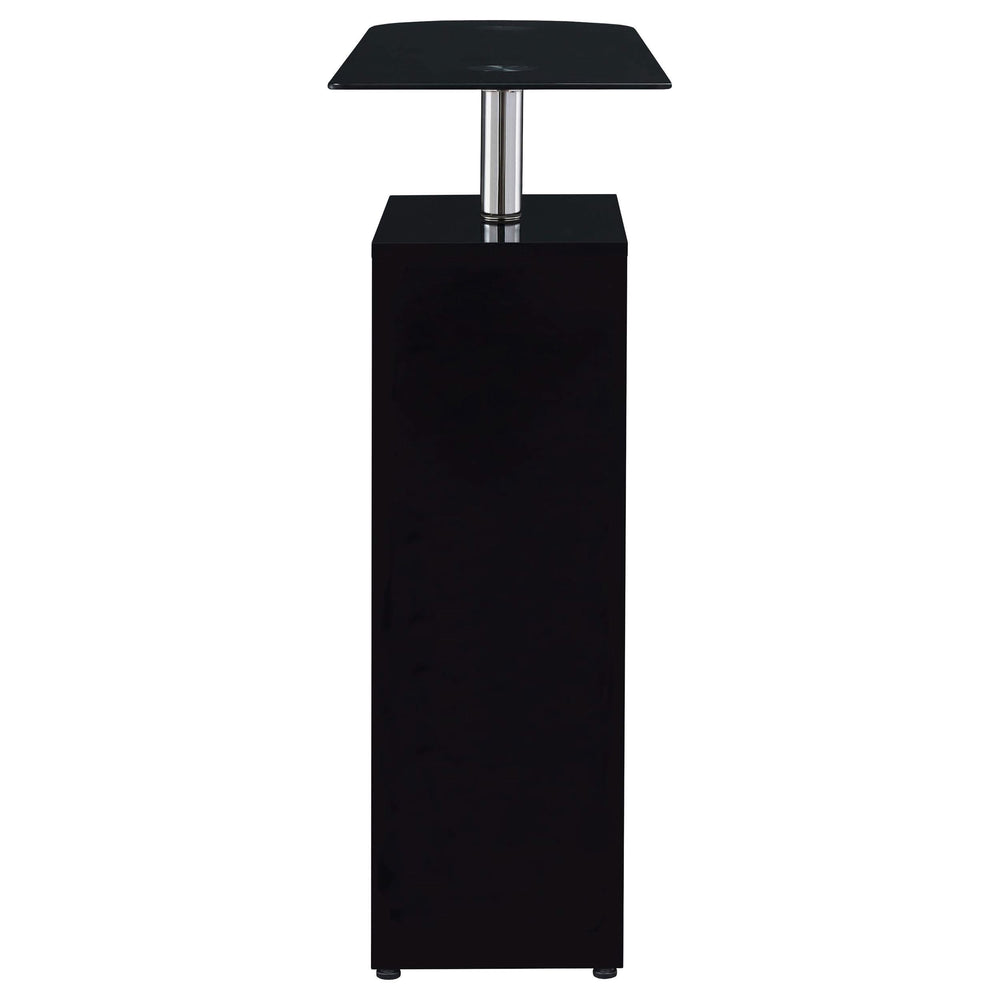 Mesa de bar Koufax de 48 pulgadas con altura de pub, color negro brillante
