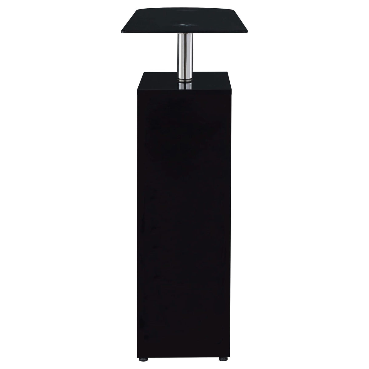 Mesa de bar Koufax de 48 pulgadas con altura de pub, color negro brillante