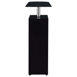 Mesa de bar Koufax de 48 pulgadas con altura de pub, color negro brillante