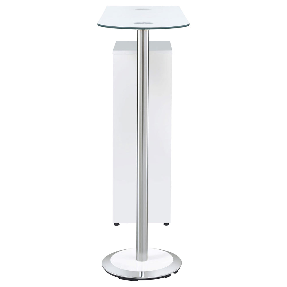 Mesa de bar Koufax con 1 cajón, blanco brillante
