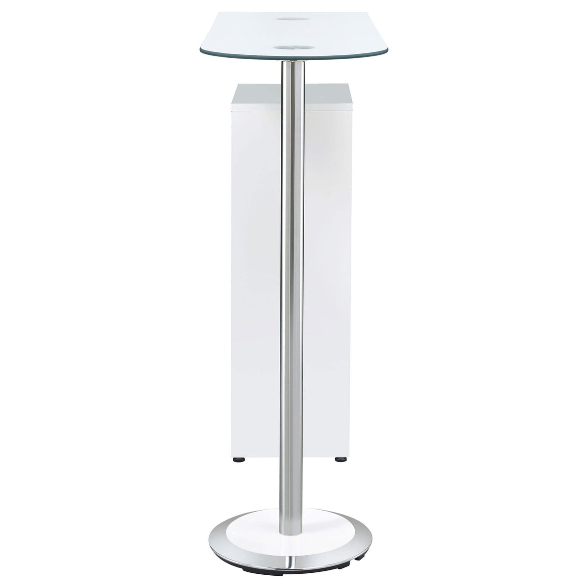 Mesa de bar Koufax con 1 cajón, blanco brillante