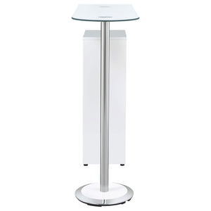Mesa de bar Koufax con 1 cajón, blanco brillante