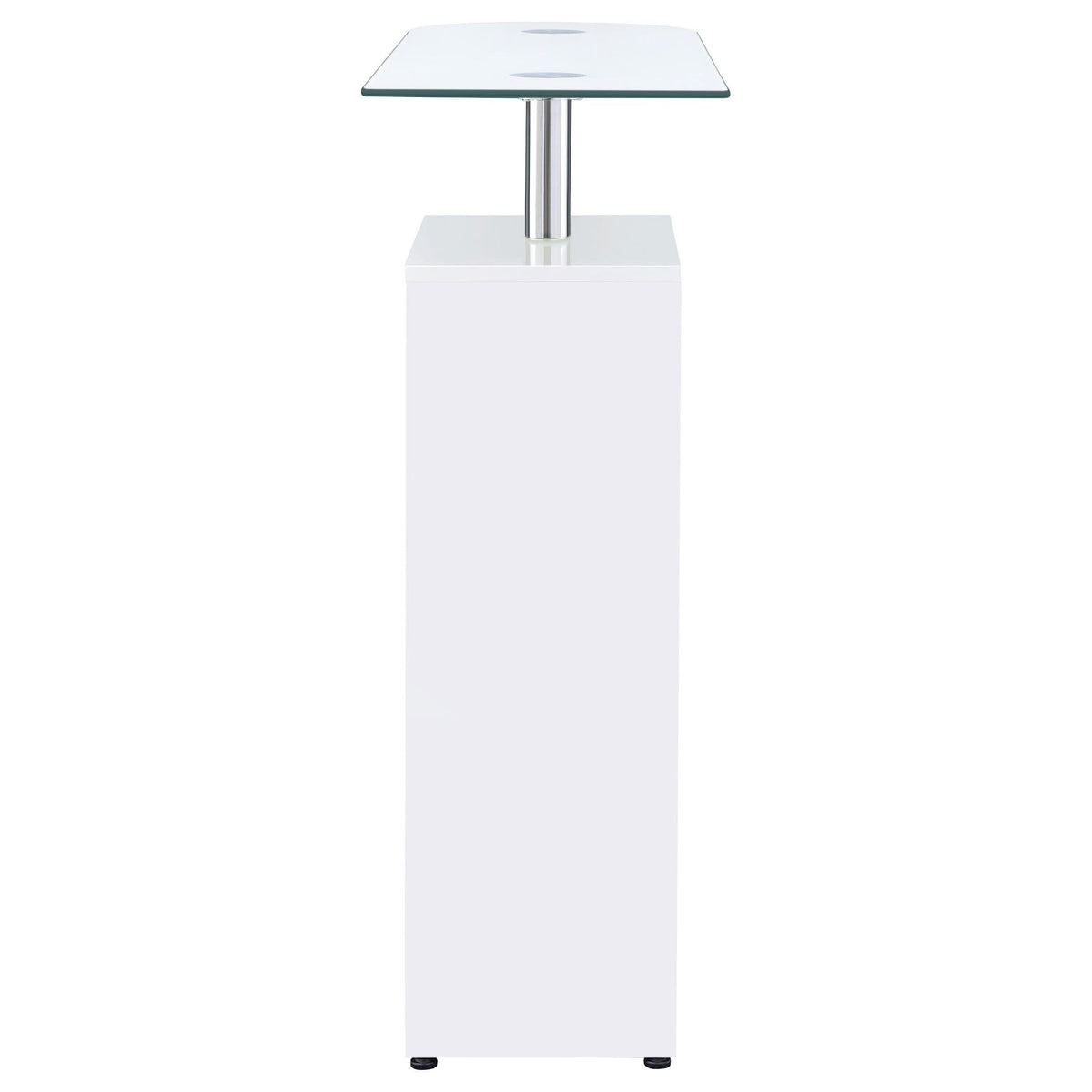 Mesa de bar Koufax con 1 cajón, blanco brillante
