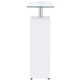 Mesa de bar Koufax con 1 cajón, blanco brillante