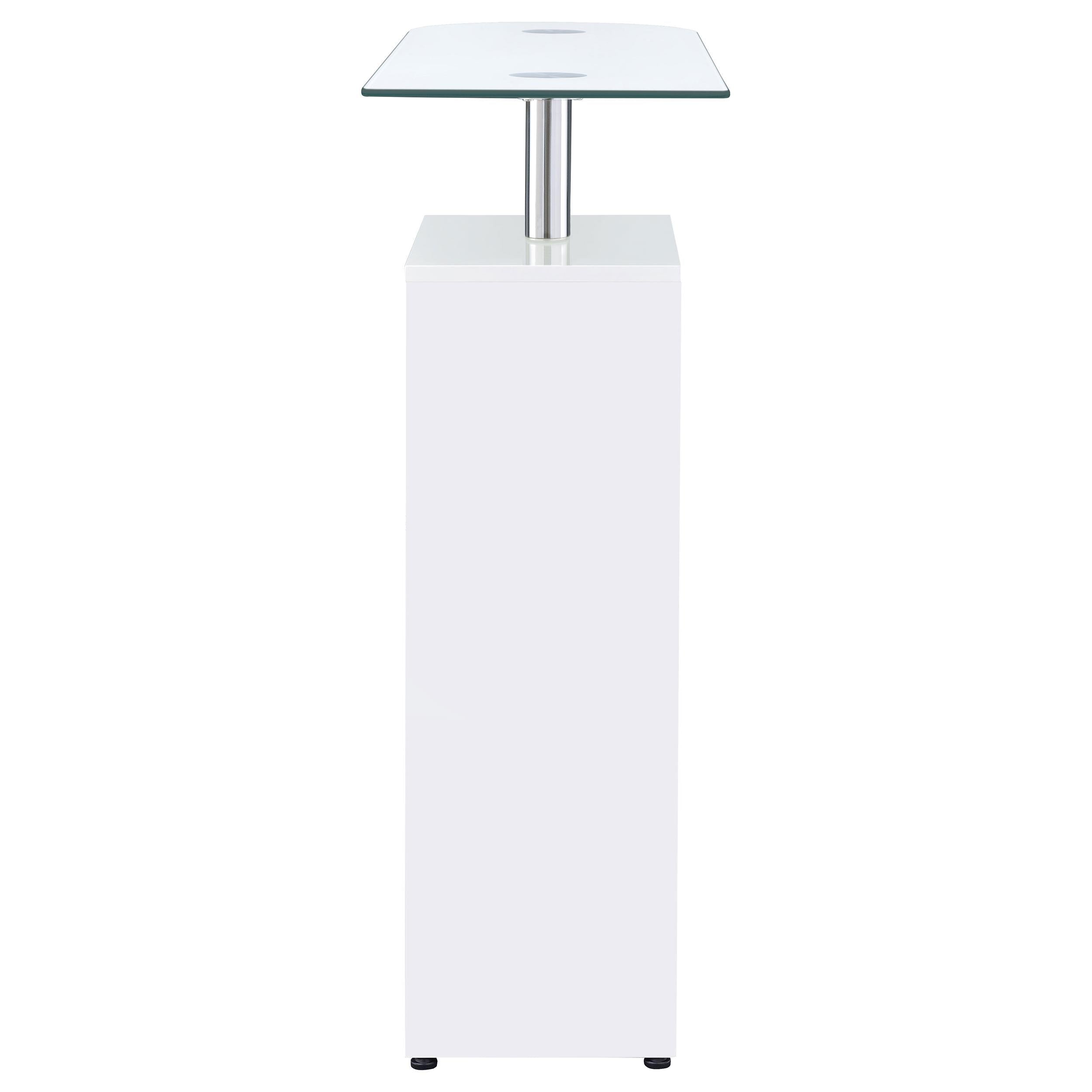 Koufax 1-drawer Bar Table Glossy White