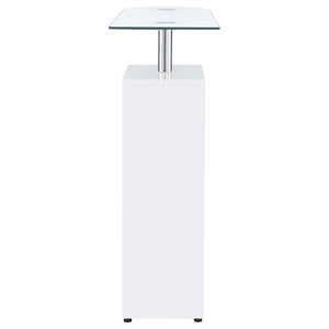 Mesa de bar Koufax con 1 cajón, blanco brillante