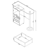 Mesa de bar Koufax con 1 cajón, blanco brillante