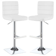 Bianca Upholstered Adjustable Bar Stool White (Set of 2)