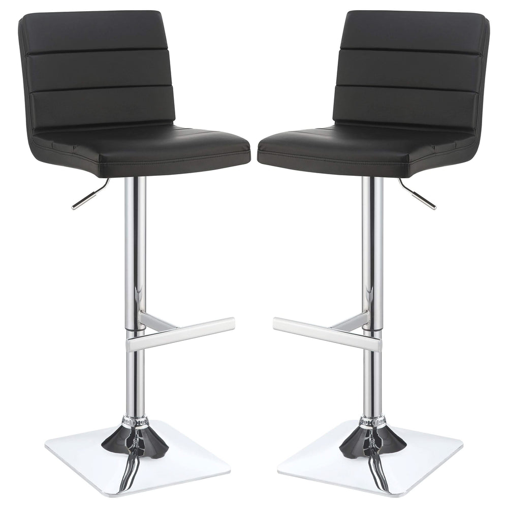 Taburete de bar ajustable tapizado Bianca negro (juego de 2)
