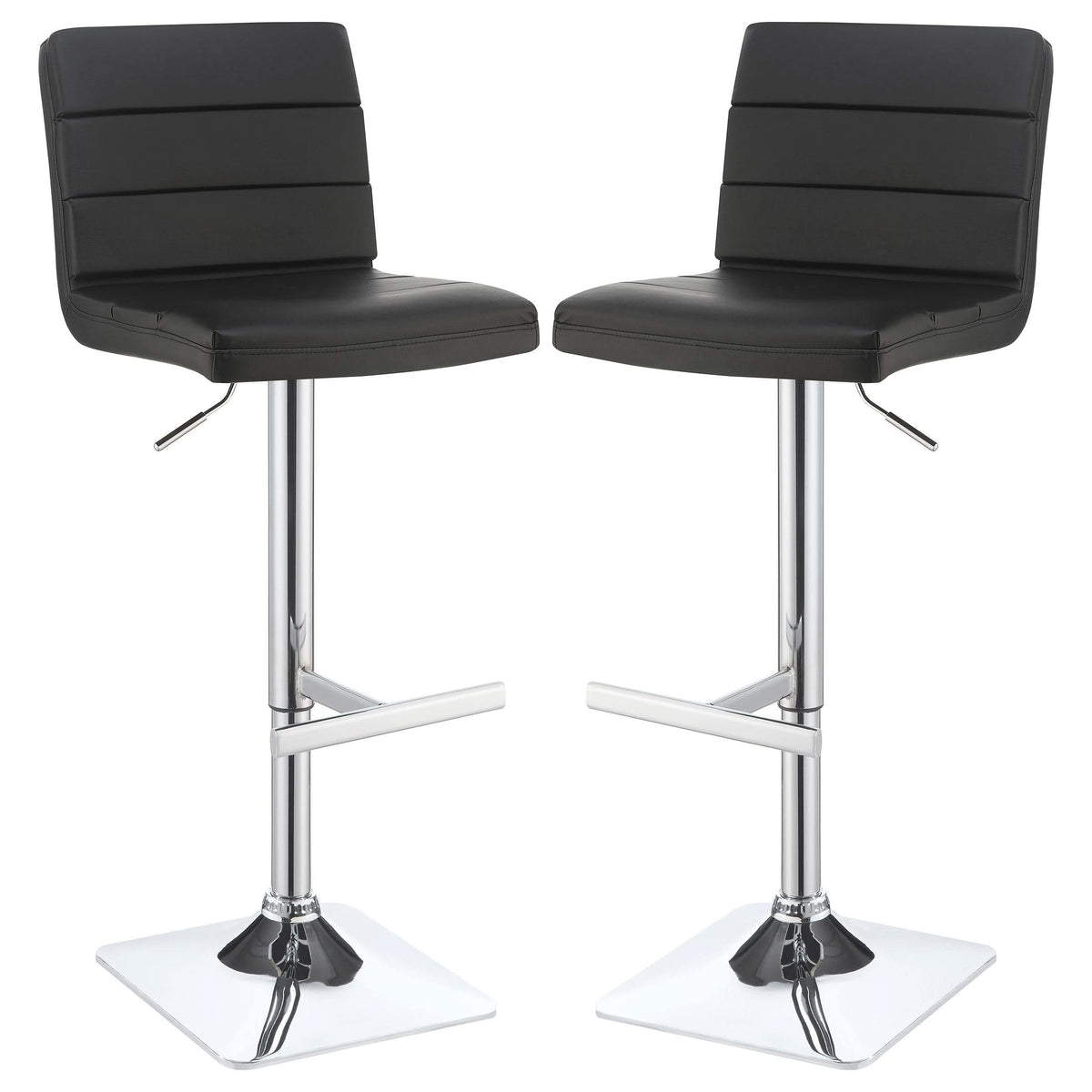 Taburete de bar ajustable tapizado Bianca negro (juego de 2)
