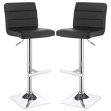 Taburete de bar ajustable tapizado Bianca negro (juego de 2)