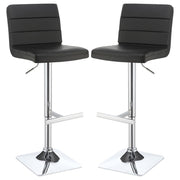 Bianca Upholstered Adjustable Bar Stool Black (Set of 2)