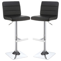 Taburete de bar ajustable tapizado Bianca negro (juego de 2)