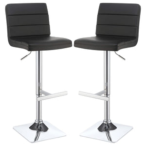 Taburete de bar ajustable tapizado Bianca negro (juego de 2)
