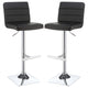 Taburete de bar ajustable tapizado Bianca negro (juego de 2)