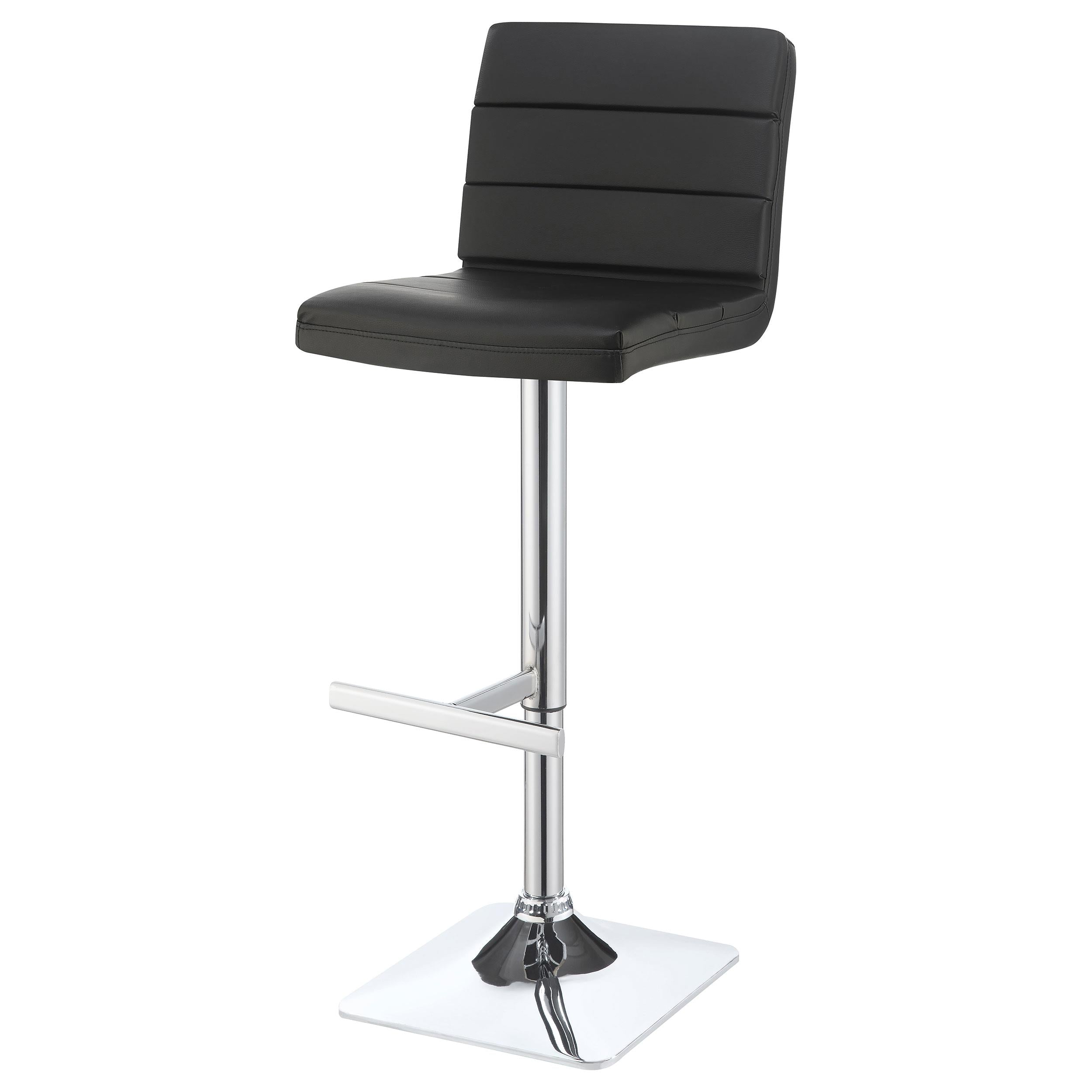Bianca Upholstered Adjustable Bar Stool Black (Set of 2)