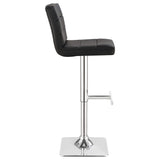 Taburete de bar ajustable tapizado Bianca negro (juego de 2)