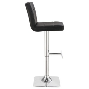 Taburete de bar ajustable tapizado Bianca negro (juego de 2)