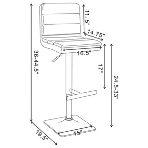Taburete de bar ajustable tapizado Bianca negro (juego de 2)