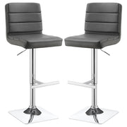 Bianca Upholstered Adjustable Bar Stool Grey (Set of 2)
