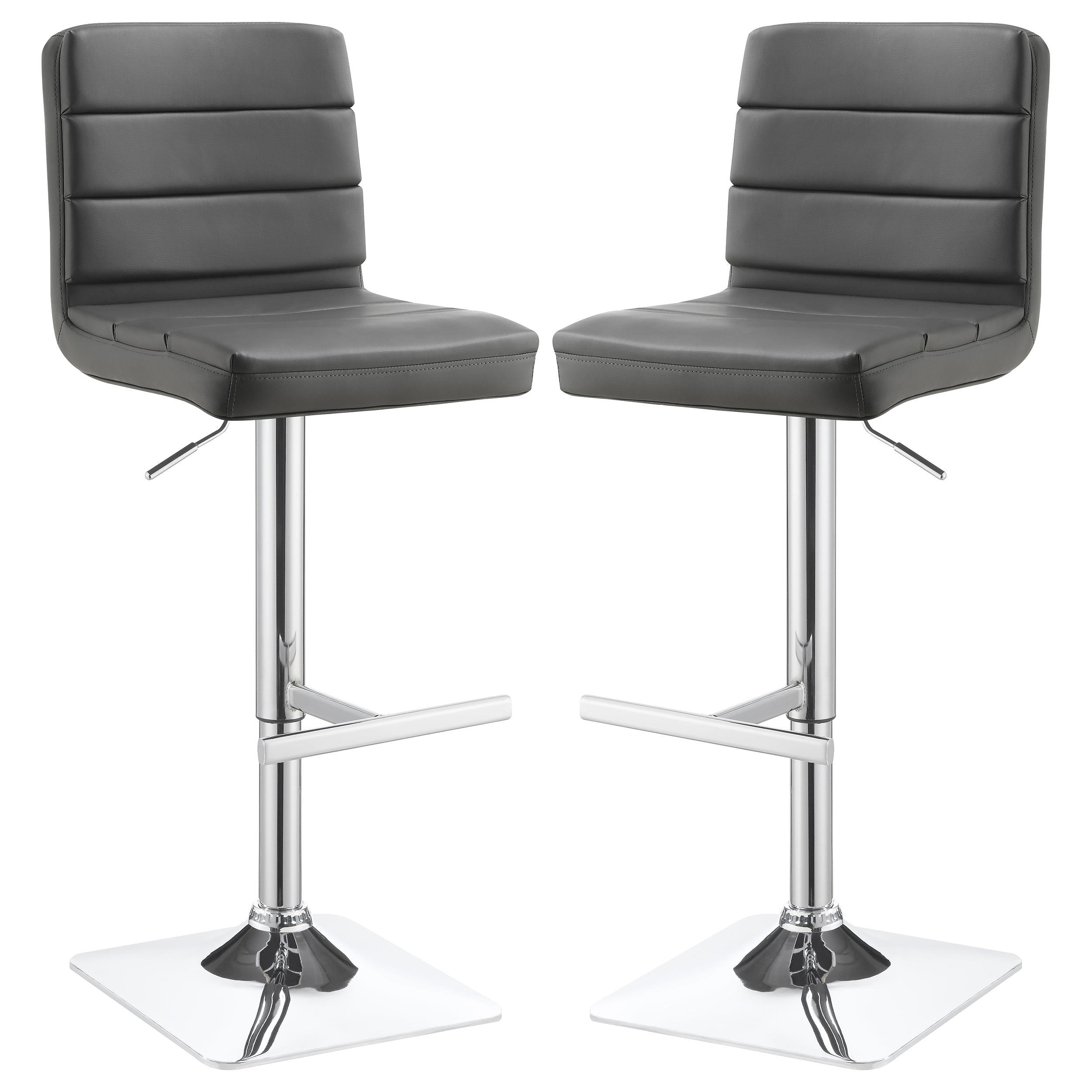 Bianca Upholstered Adjustable Bar Stool Grey (Set of 2)
