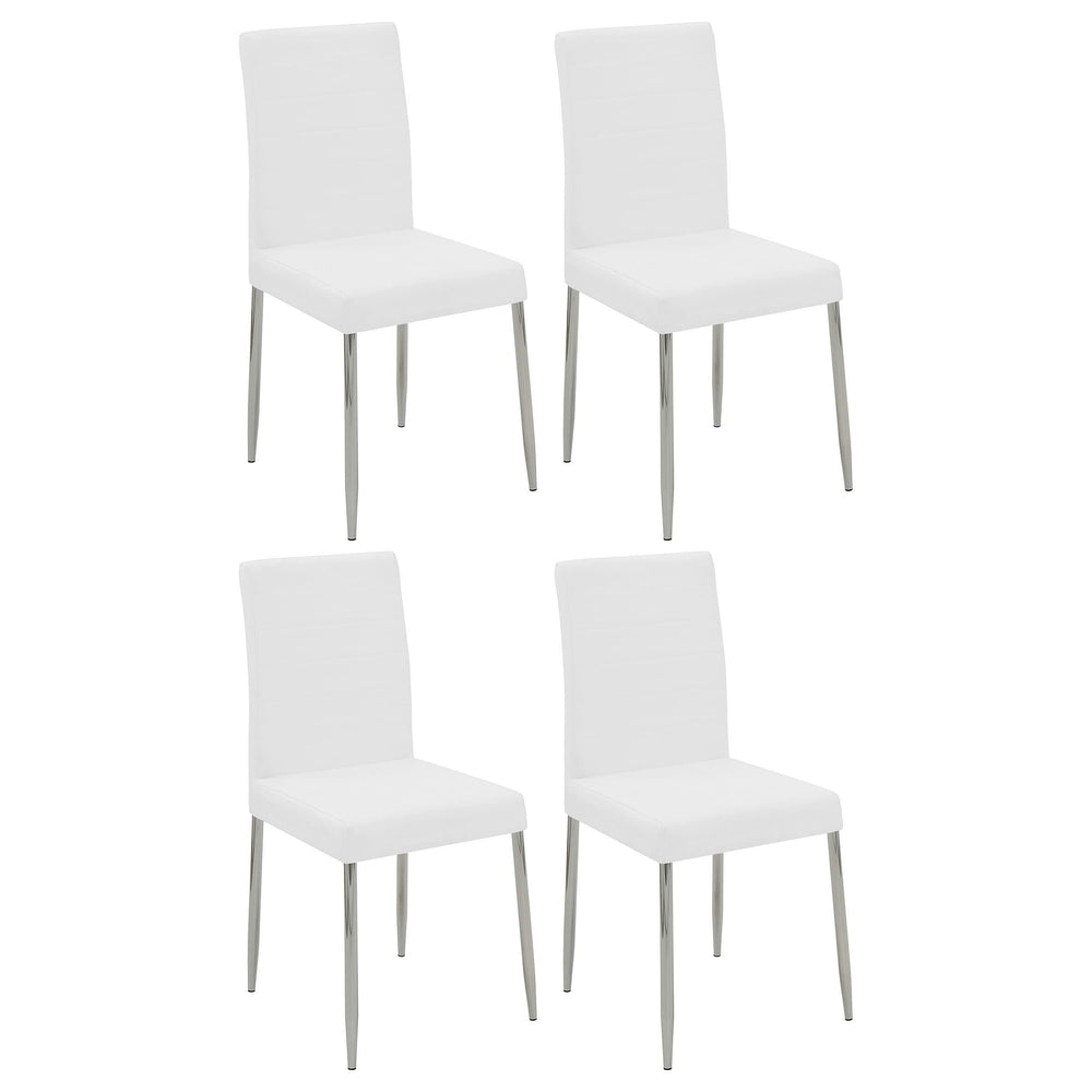Silla de comedor tapizada Maston blanca (juego de 4)