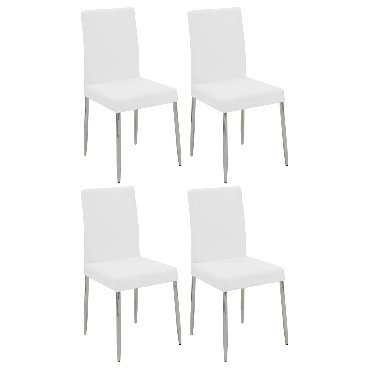 Silla de comedor tapizada Maston blanca (juego de 4)