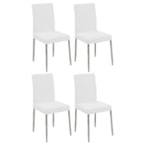 Silla de comedor tapizada Maston blanca (juego de 4)