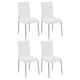 Silla de comedor tapizada Maston blanca (juego de 4)