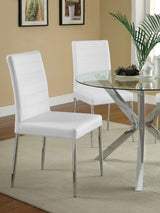 Silla de comedor tapizada Maston blanca (juego de 4)
