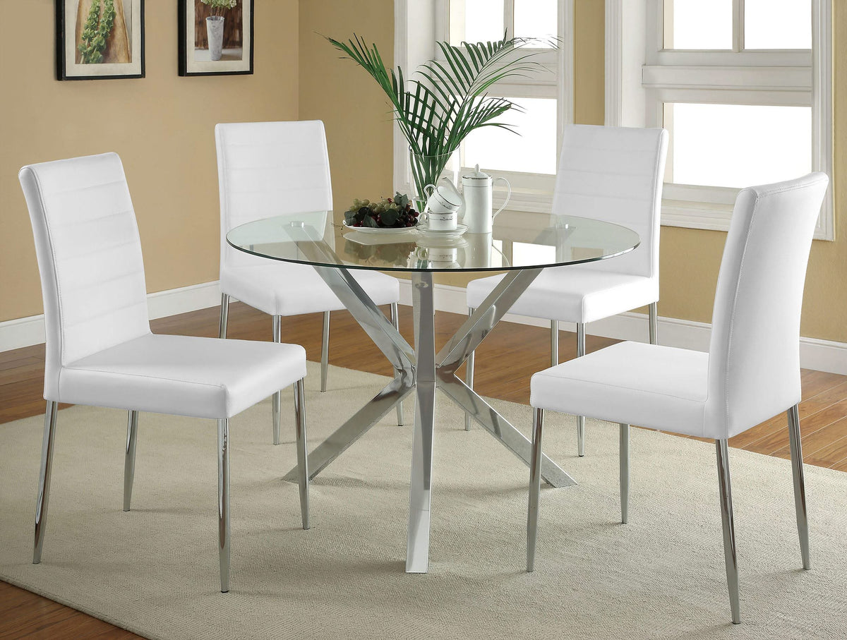 Silla de comedor tapizada Maston blanca (juego de 4)