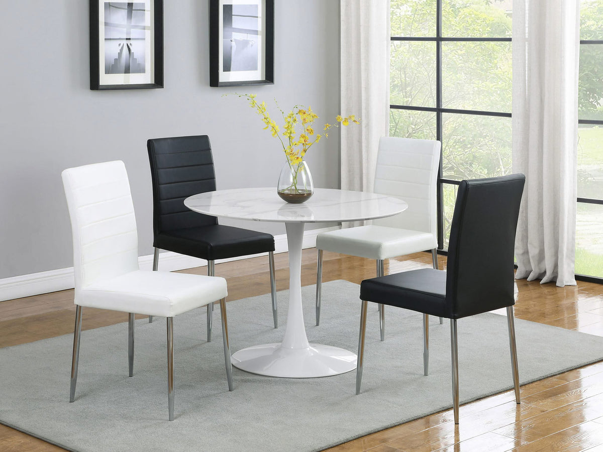 Silla de comedor tapizada Maston blanca (juego de 4)