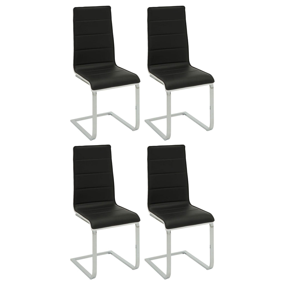 Silla de comedor tapizada Broderick negra (juego de 4)