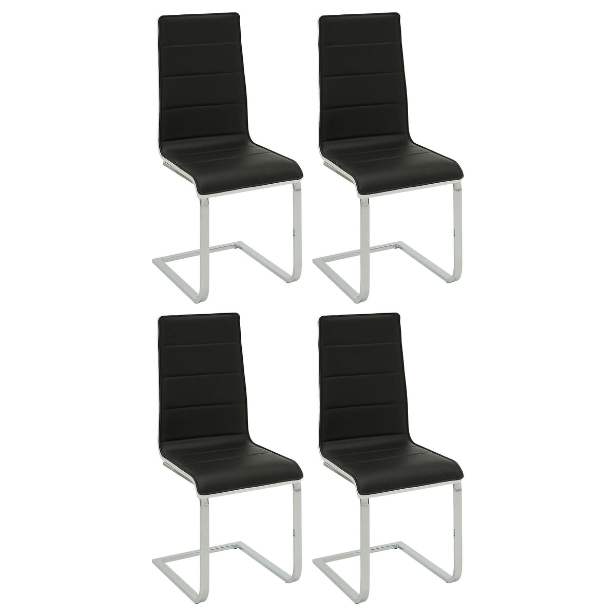 Silla de comedor tapizada Broderick negra (juego de 4)