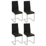 Silla de comedor tapizada Broderick negra (juego de 4)